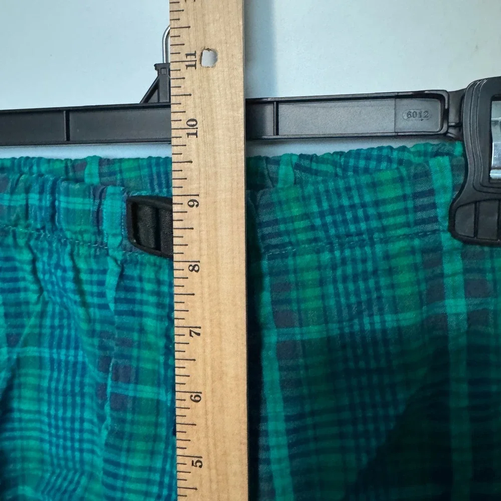 Vintage Gramicci Plaid Shorts Mens Large Green Blue Belted Gorpcore Made in USA